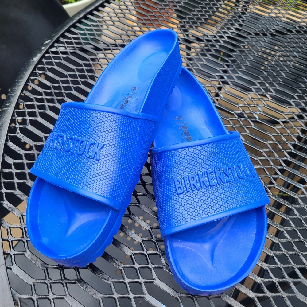 Birkenstock Blue Slides